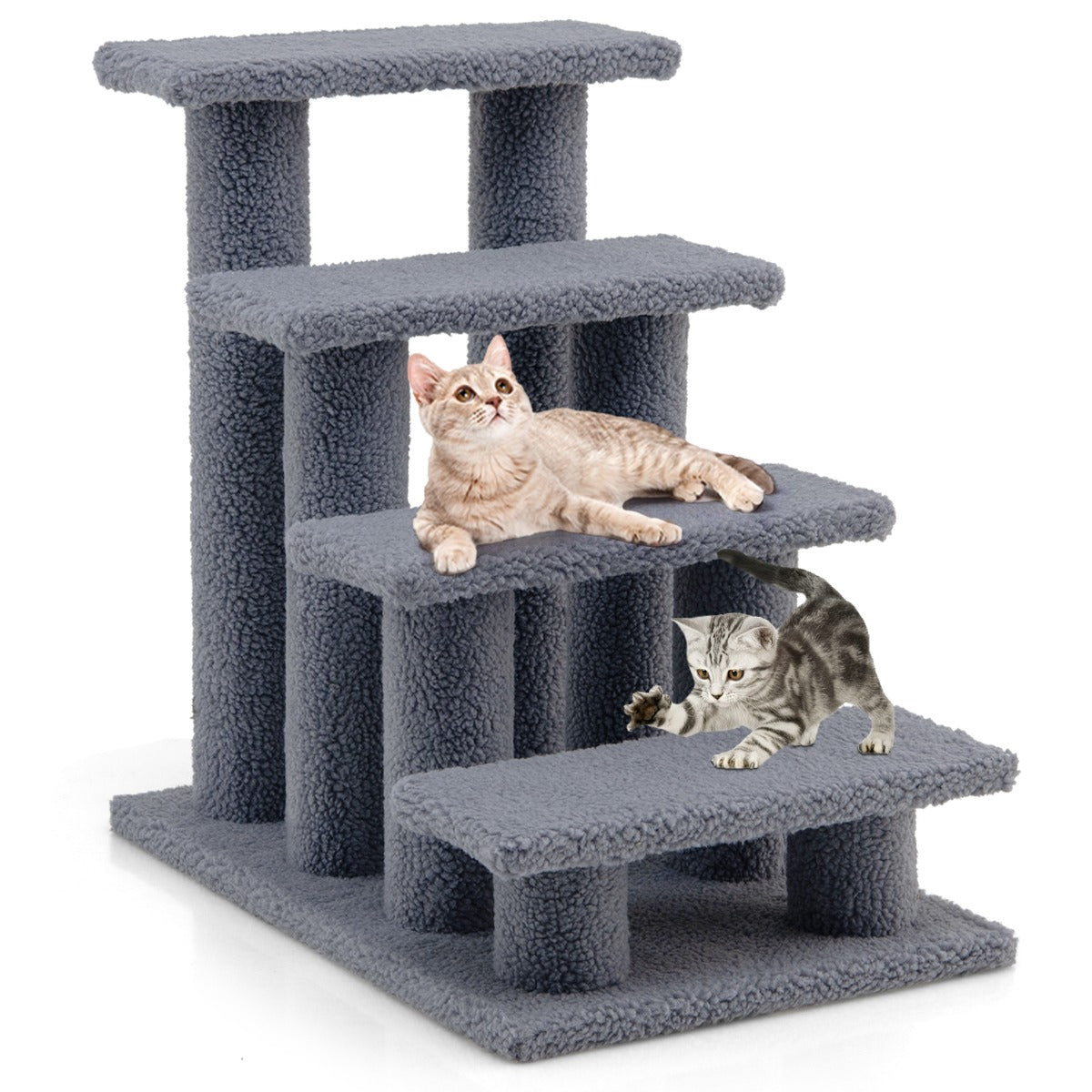 NNECW 4-Step Pet Stairs with Portable Design for Cats and Medium to Large Dog Breeds