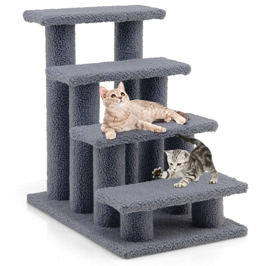 NNECW 4-Step Pet Stairs with Portable Design for Cats and Medium to Large Dog Breeds